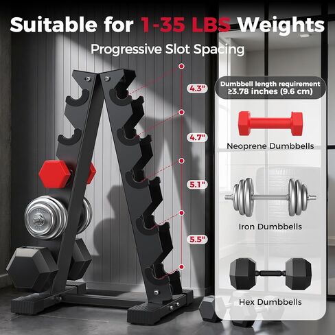 AKYEN Dumbbell Rack Stand Only, Weight Rack for Dumbbells Compact A-Frame Home Gym Space Saver (150/480/570/800 LBS Weight Capacity, 2022 New Version) in Kuwait