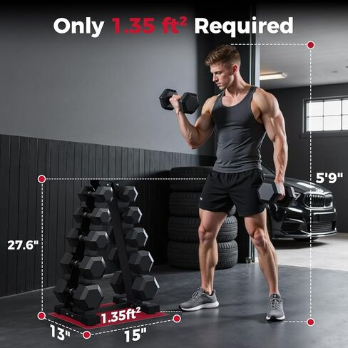 AKYEN Dumbbell Rack Stand Only, Weight Rack for Dumbbells Compact A-Frame Home Gym Space Saver (150/480/570/800 LBS Weight Capacity, 2022 New Version) in Kuwait