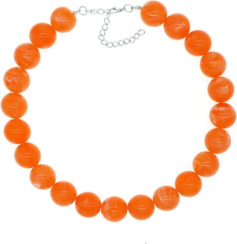 نحن نحن مكتنزة كبيرة مطرز قلادة للنساء كبيرة الاكريليك جولة الخرز بيان القلائد زي حبة المختنق مجوهرات هدية in Kuwait