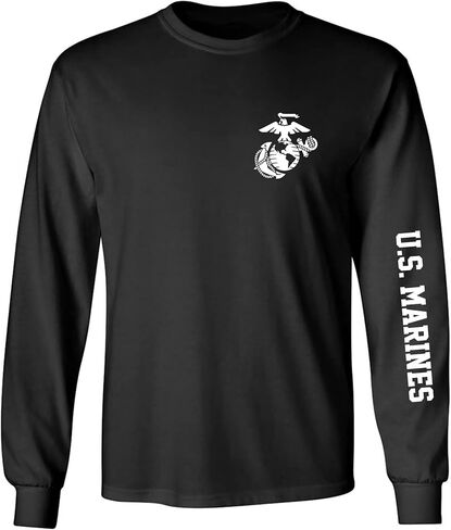 zerogravitee U.S. Marines White Sleeve Print Adult Long Sleeve T-Shirt in Saudi Arabia