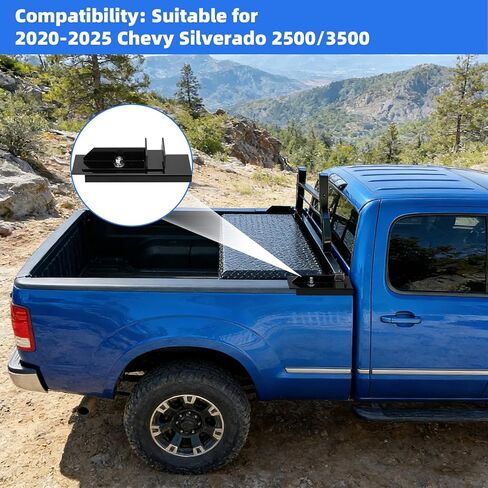 طقم رف أمان عالي التحمل 30124 متوافق مع 2020-2025 Chevy/Silverado/GMC/Sierra 2500 3500 سرير قياسي، أسود، طقم تركيب سرير شاحنة الرف in Kuwait