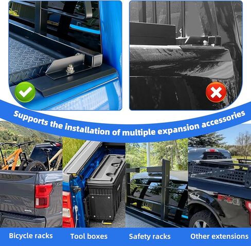 طقم رف أمان عالي التحمل 30124 متوافق مع 2020-2025 Chevy/Silverado/GMC/Sierra 2500 3500 سرير قياسي، أسود، طقم تركيب سرير شاحنة الرف in Kuwait