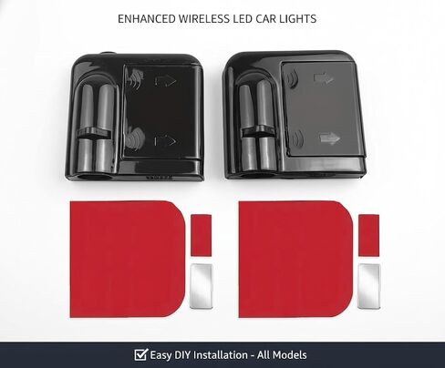 قطعتان من جهاز عرض أضواء باب السيارة على شكل بطة، مصابيح LED ترحيبية لاسلكية، شعار مغناطيسي لإضاءة باب السيارة، ملحقات السيارة، هدايا البط للنساء والرجال، مناسبة لجميع المركبات والدراجات النارية in Kuwait