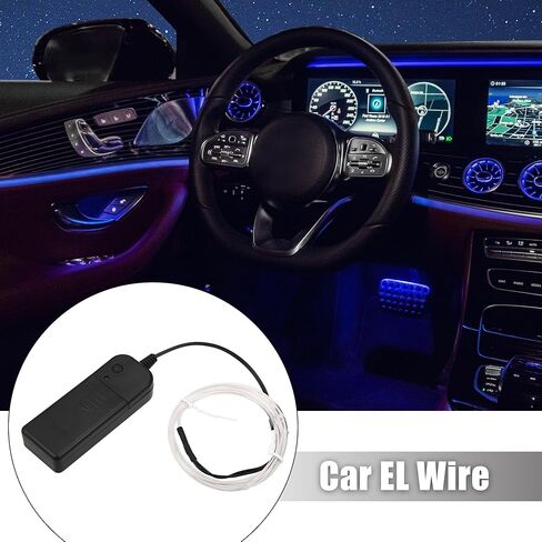 X AUTOHAUX 1 Meter/3ft Neon EL Wire String Strip White Cold Light Glow String Strip for Car Interior Decoration in Saudi Arabia