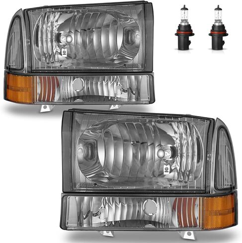 المصابيح الأمامية ث/مصابيح لـ 1999-2004 Ford F250 F350 F450 F550/2000-2004 Ford Excursion Super Duty مع مجموعة مصابيح ركن إشارة المصد in Saudi Arabia