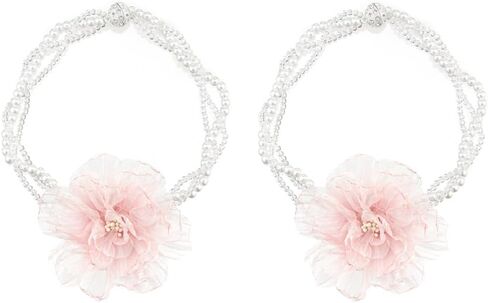 SUQ I OME 1 Pair of Curtain Tiebacks, Elegant Pearl Beaded Magnetic Curtain Tieback with Handmade Flower Decorative Drapery Holdbacks Rope Holder for Home, Office,Blue in Saudi Arabia