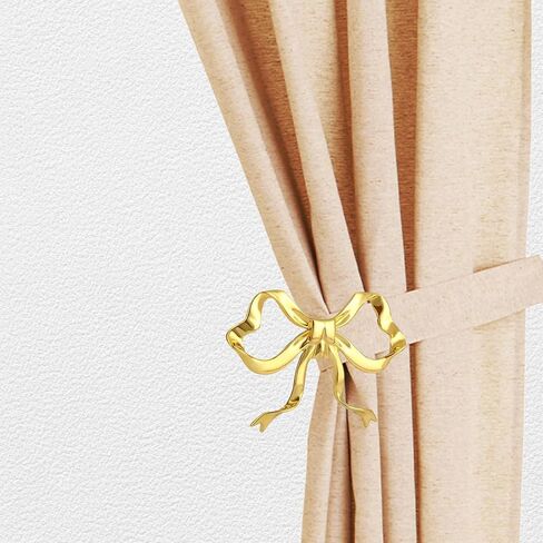 2 حزمة من حوامل ستائر القوس المعدنية، ستائر على شكل فيونكة ذهبية كبيرة مثبتة على الحائط، خطافات نافذة أنيقة للستائر، حوامل شديدة التحمل لغرفة المعيشة وغرفة النوم والمكتب وديكور المنزل in Kuwait