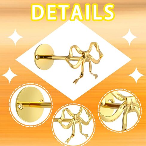 2 حزمة من حوامل ستائر القوس المعدنية، ستائر على شكل فيونكة ذهبية كبيرة مثبتة على الحائط، خطافات نافذة أنيقة للستائر، حوامل شديدة التحمل لغرفة المعيشة وغرفة النوم والمكتب وديكور المنزل in Kuwait