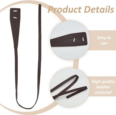 FREEBLOSS 6pcs Leather Curtain Tie Backs Dark Brown Curtain Holdbacks Vintage Style Curtains Holder Decorative Ties Rope for Home Living Room Office Leather Drapery Tiebacks Window Treatment Holdbacks in Saudi Arabia