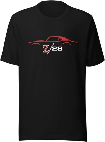 First Gen 1967 1968 1969 Chevy Camaro Z28 Red Outline Silhouette t-Shirt for Classic Car Owners in Saudi Arabia