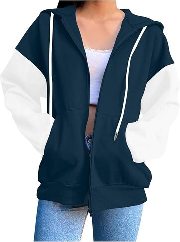 Zip Up Hoodies for Women 2026 Spring Soft Sweatshirts Casual Jackets in Saudi Arabia
