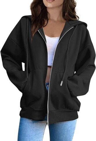 Zip Up Hoodies for Women 2026 Spring Soft Sweatshirts Casual Jackets in Saudi Arabia
