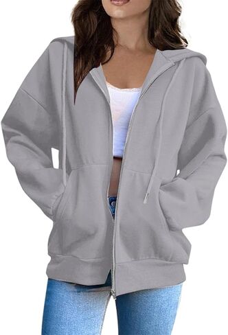 Zip Up Hoodies for Women 2026 Spring Soft Sweatshirts Casual Jackets in Saudi Arabia