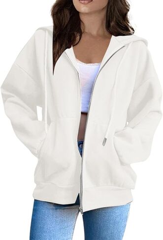 Zip Up Hoodies for Women 2026 Spring Soft Sweatshirts Casual Jackets in Saudi Arabia