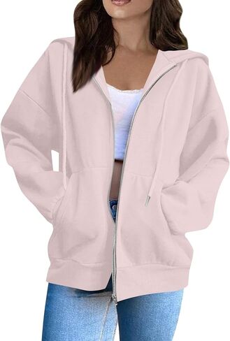 Zip Up Hoodies for Women 2026 Spring Soft Sweatshirts Casual Jackets in Saudi Arabia