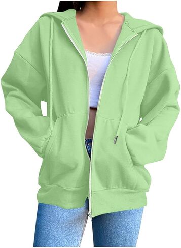 Zip Up Hoodies for Women 2026 Spring Soft Sweatshirts Casual Jackets in Saudi Arabia
