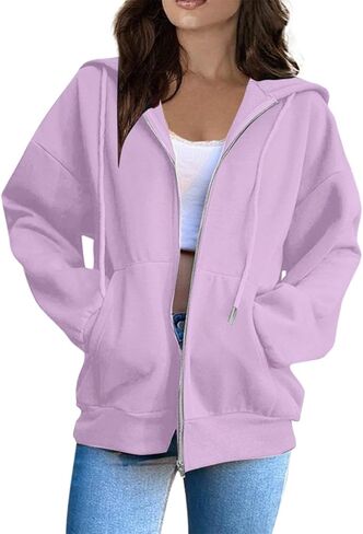 Zip Up Hoodies for Women 2026 Spring Soft Sweatshirts Casual Jackets in Saudi Arabia
