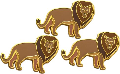 مجموعة Novel Merk Lion - دبوس طية صدر السترة ودبوس قبعة وربطة عنق على شكل حيوانات سفاري - مع حقيبة ظهر 3 قطع in Saudi Arabia