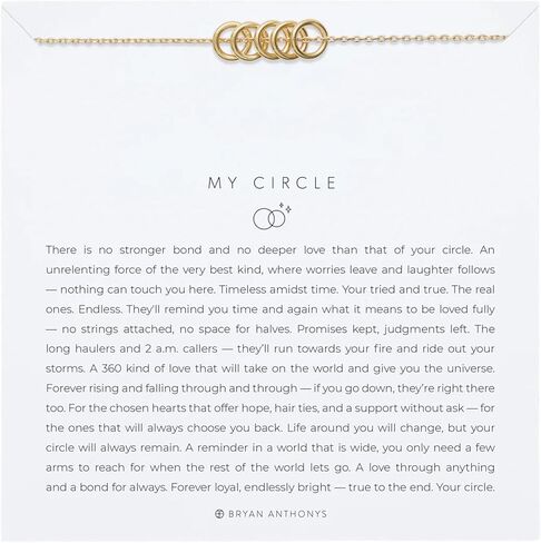 قلادة بريان أنتوني ماي سيركل داينتي للنساء - قلادة قلادة أنيقة، لمسة نهائية مطلية بالذهب عيار 14 قيراط على النحاس، مجوهرات يومية خالية من النيكل، سلسلة طبقات، هدية على شكل سفر صيفي على الشاطئ لها in Kuwait