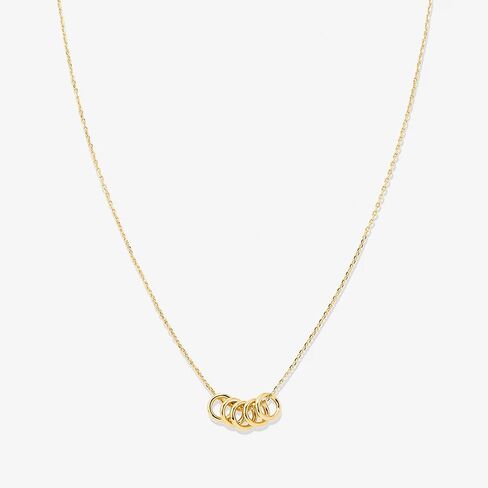 قلادة بريان أنتوني ماي سيركل داينتي للنساء - قلادة قلادة أنيقة، لمسة نهائية مطلية بالذهب عيار 14 قيراط على النحاس، مجوهرات يومية خالية من النيكل، سلسلة طبقات، هدية على شكل سفر صيفي على الشاطئ لها in Kuwait