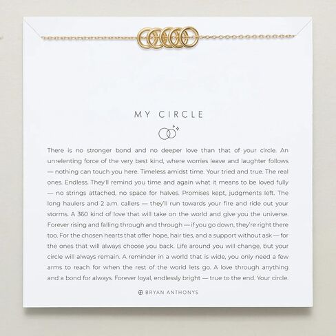 قلادة بريان أنتوني ماي سيركل داينتي للنساء - قلادة قلادة أنيقة، لمسة نهائية مطلية بالذهب عيار 14 قيراط على النحاس، مجوهرات يومية خالية من النيكل، سلسلة طبقات، هدية على شكل سفر صيفي على الشاطئ لها in Kuwait