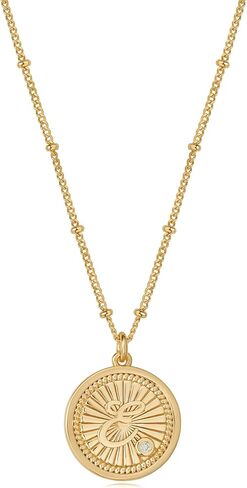 Bemoly Initial Necklaces for Women 14K Gold Plated Cubic Zirconia Letter Coin Pendant Necklace Personalized Letter A-Z Jewelry Gifts in Saudi Arabia