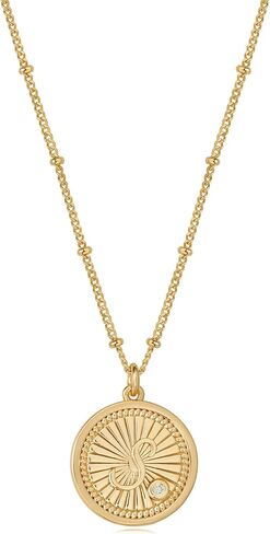 Bemoly Initial Necklaces for Women 14K Gold Plated Cubic Zirconia Letter Coin Pendant Necklace Personalized Letter A-Z Jewelry Gifts in Saudi Arabia