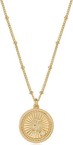Bemoly Initial Necklaces for Women 14K Gold Plated Cubic Zirconia Letter Coin Pendant Necklace Personalized Letter A-Z Jewelry Gifts in Saudi Arabia