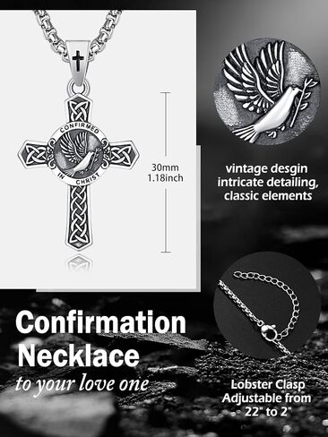 Confirmation Gifts Sterling Silver Confirmed in Christ Religious Catholic Jewerly in Saudi Arabia