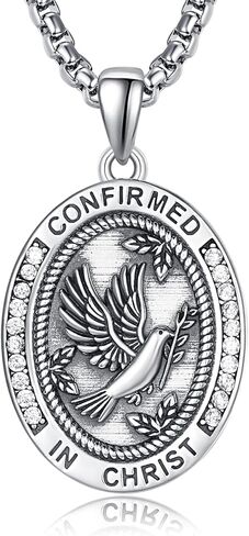 Confirmation Gifts Sterling Silver Confirmed in Christ Religious Catholic Jewerly in Saudi Arabia