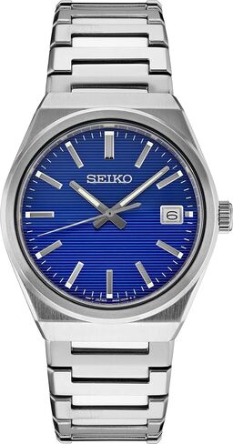 SEIKO Men's Blue Dial Silver Stainless Steel Band Classic Analog Quartz Watch in Saudi Arabia