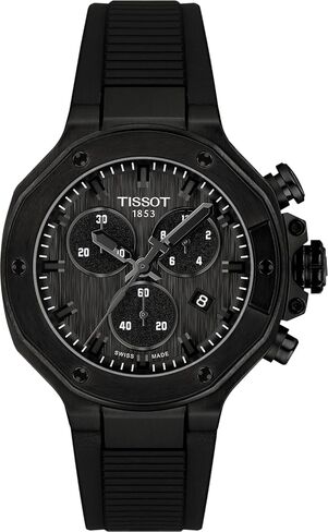 Tissot T-Race Chronograph 38mm, Swiss Quartz Watch, Stainless Steel Case with Black PVD Coating, Black Dial, T1418173705100 in Saudi Arabia