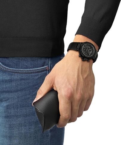 Tissot T-Race Chronograph 38mm, Swiss Quartz Watch, Stainless Steel Case with Black PVD Coating, Black Dial, T1418173705100 in Saudi Arabia