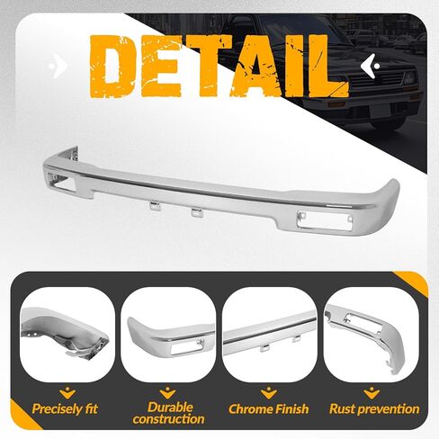 المصد الأمامي KUAFU متوافق مع قاعدة بيك اب تويوتا 1989-1995 DLX SR5 2WD مع توفير لوحة الترخيص، استبدال فتحات مصباح الإشارة لـ TO1002102، 5210135070 شريط وجه ممتص الصدمات فضي in Kuwait