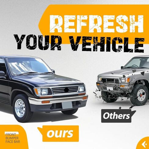 المصد الأمامي KUAFU متوافق مع قاعدة بيك اب تويوتا 1989-1995 DLX SR5 2WD مع توفير لوحة الترخيص، استبدال فتحات مصباح الإشارة لـ TO1002102، 5210135070 شريط وجه ممتص الصدمات فضي in Kuwait