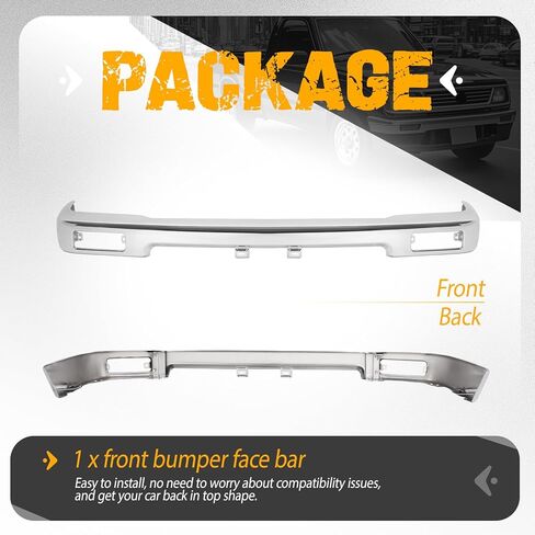 المصد الأمامي KUAFU متوافق مع قاعدة بيك اب تويوتا 1989-1995 DLX SR5 2WD مع توفير لوحة الترخيص، استبدال فتحات مصباح الإشارة لـ TO1002102، 5210135070 شريط وجه ممتص الصدمات فضي in Kuwait