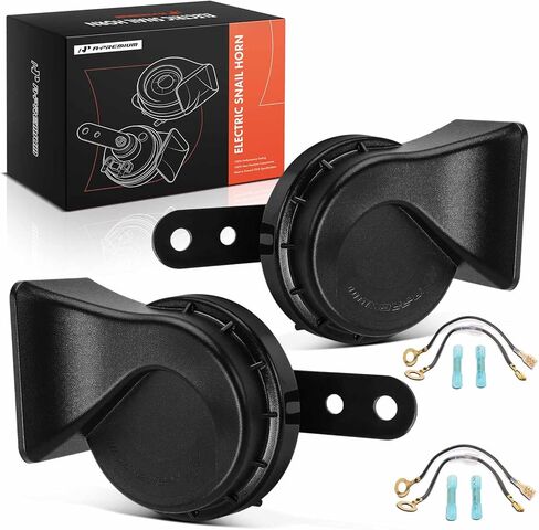 A-Premium 2 Pack Snail Horn High & Low Universal Electric Horns - 12V 110dB - Compatible with most Car, Trucks, Scooter, Motorcycles, Special Vehicles, 80mm in Saudi Arabia