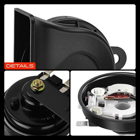 A-Premium 2 Pack Snail Horn High & Low Universal Electric Horns - 12V 110dB - Compatible with most Car, Trucks, Scooter, Motorcycles, Special Vehicles, 80mm in Saudi Arabia