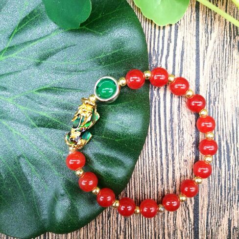MANRUO Feng Shui Amulet Bracelets Prosperity 8mm Bead Bracelet with 1 Color Changed Pi Xiu/Pi Yao Attract Lucky Wealthy in Saudi Arabia