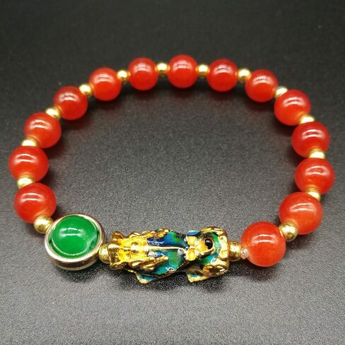 MANRUO Feng Shui Amulet Bracelets Prosperity 8mm Bead Bracelet with 1 Color Changed Pi Xiu/Pi Yao Attract Lucky Wealthy in Saudi Arabia
