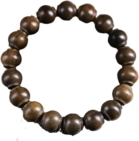 سوار بوديساتفا العود المحايد، خرز بوذا، خرز خشبي، سوار خشبي بني مستدير معطر in Kuwait