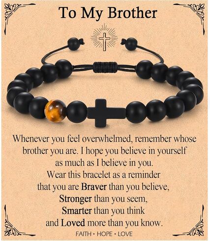 To My Boys Gifts for Son Grandson Brother, Religious Christian Cross Bracelet Gifts for Teen Boy Men Birthday Christmas Baptism Confirmation Communion in Saudi Arabia