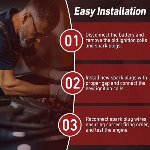 Ignition Coil & Spark Plug & Wire 8PCS compatible with Chevy Silverado 1500/Tahoe, GMC Yukon, Pontiac G8/Grand Prix, Hummer H3, Replaces OE UF413, D510C, 5C1554 in Kuwait