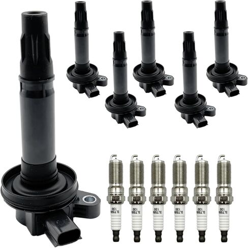 6pcs Ignition Coil and Spark Plugs Replacement for Ford F-150 Explorer Edge Transit-350 Mustang Flex & Lincoln MKZ MKX & Mazda 6 CX-9 in Saudi Arabia