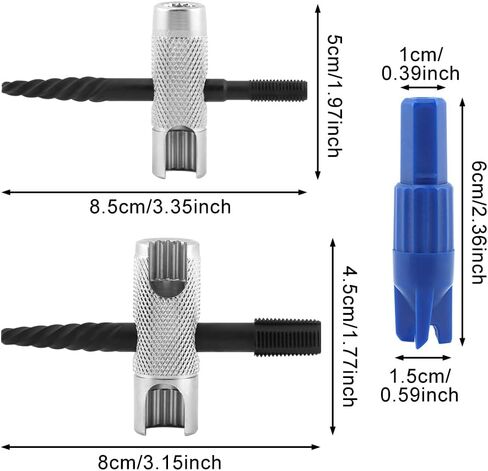 أداة إزالة الشحوم زيرك، أدوات إزالة الشحوم ذات 4 اتجاهات تناسب 1/4 بوصة - 28 SAE، 1/8 بوصة -NPT، M10x1 M8x1 وحجم سداسي 3/8 بوصة 5/16 بوصة 7/16 بوصة للتثبيت والإزالة وإعادة الخيط in Kuwait