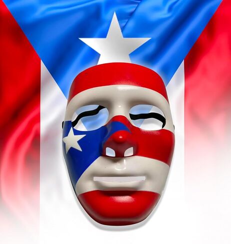 Puerto Rican Flag Mask – Boricua Pride Costume Mask for Halloween, Carnival, Mardi Gras, Festivals, Masquerade Parties, Music Raves & Latin Events – One Size Fits Most in Saudi Arabia