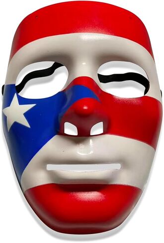 Puerto Rican Flag Mask – Boricua Pride Costume Mask for Halloween, Carnival, Mardi Gras, Festivals, Masquerade Parties, Music Raves & Latin Events – One Size Fits Most in Saudi Arabia