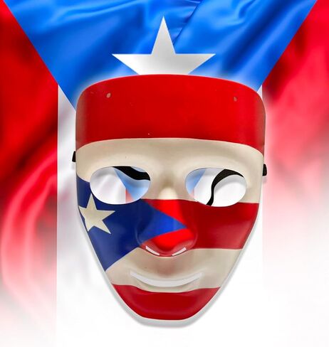 Puerto Rican Flag Mask – Boricua Pride Costume Mask for Halloween, Carnival, Mardi Gras, Festivals, Masquerade Parties, Music Raves & Latin Events – One Size Fits Most in Saudi Arabia