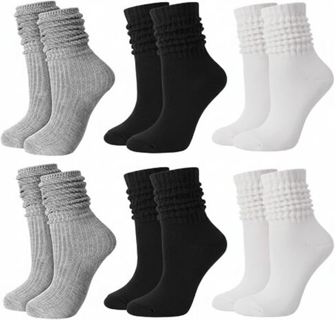 Bencailor 6 Pairs Women Lace Socks Mesh Sheer Ankle Socks Through Transparent Tulle High Sock Decorated Slouch Dress Socks (Black, Grey, White) in Saudi Arabia