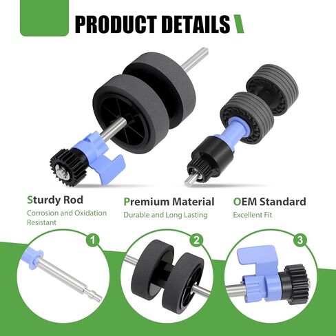 B12B819031 Scanner Exchange Roller Kit Replacement Compatible for Epson DS-530 ES-400 ES-500W ES-865 FF-680W DS-570W DS-575 DS-770 DS-780 DS-870 DS-970 DS-975, Replace B12B819041 in Kuwait